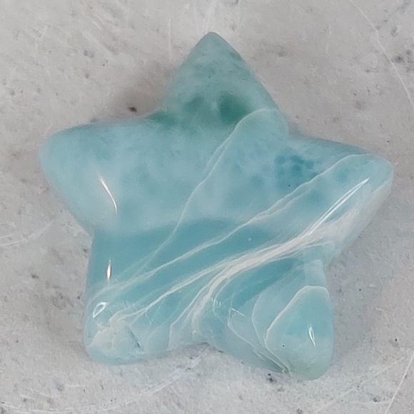 Mini Larimar Star Carving | Peace, Harmony & Divine Connection - Picture 1 of 3